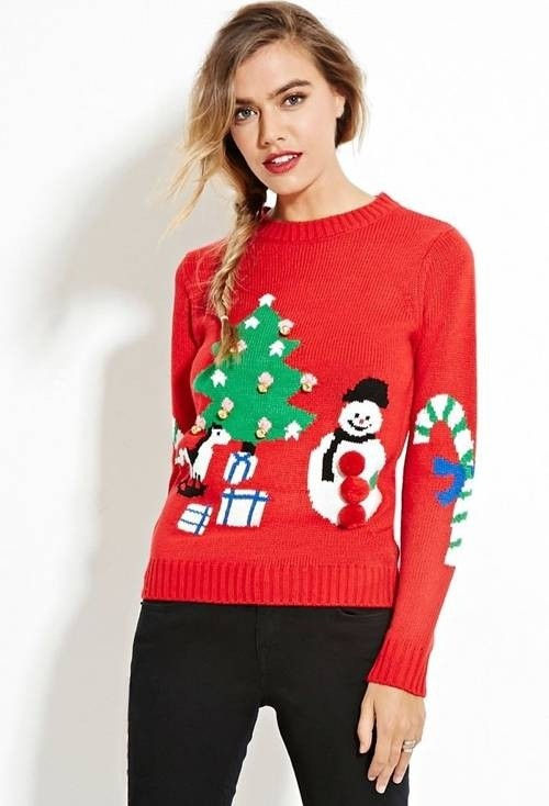 Những mẫu áo len đỏ, trắng và xanh cho mùa Noel 2019