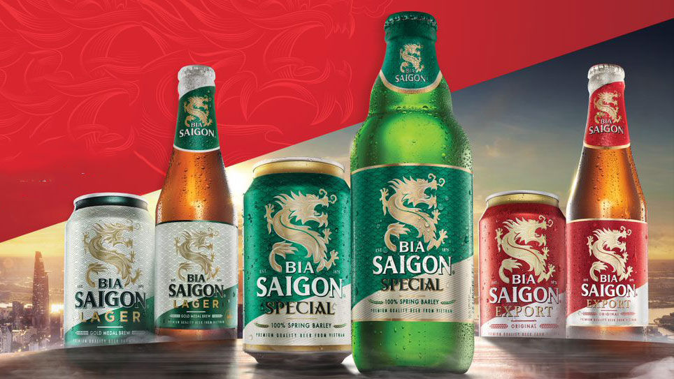 Các sản phẩm bia của Sabeco.