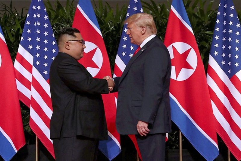 Nhà lãnh đạo Triều Tiên Kim Jong Un và Tổng thống Mỹ Donald Trump. Ảnh: Reuters. 