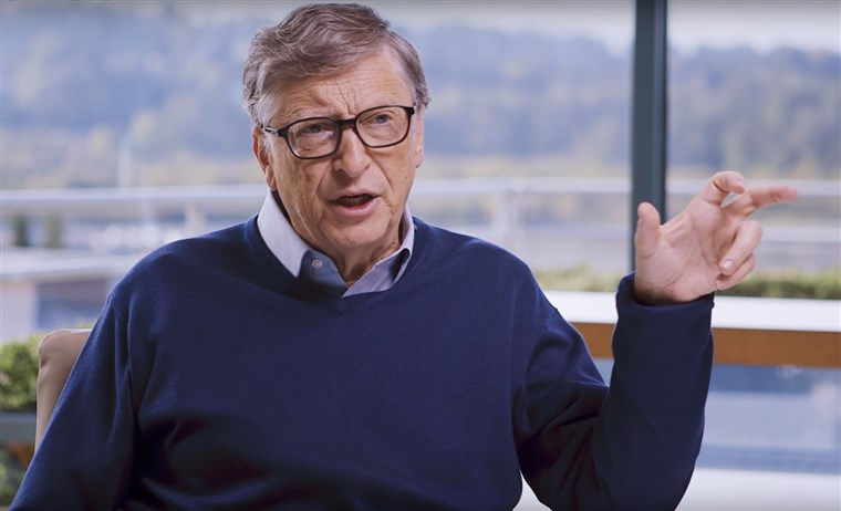 Đồng sáng lập Microsoft Bill Gates trong một cuộc phỏng vấn với Bloomberg. Ảnh:Bloomberg