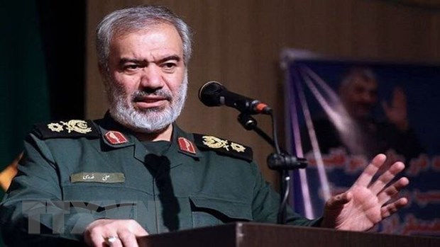  Phó Tư lệnh IRGC, Thiếu tướng Ali Fadavi phát biểu tại Tehran, Iran. (Nguồn: IRNA/TTXVN)