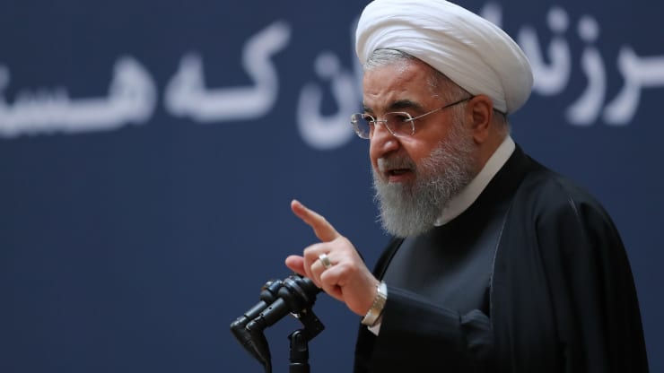Tổng thống Iran Hassan Rouhani phát biểu trong một buổi lễ tại Tehran, Iran vào ngày 10/1/2019.