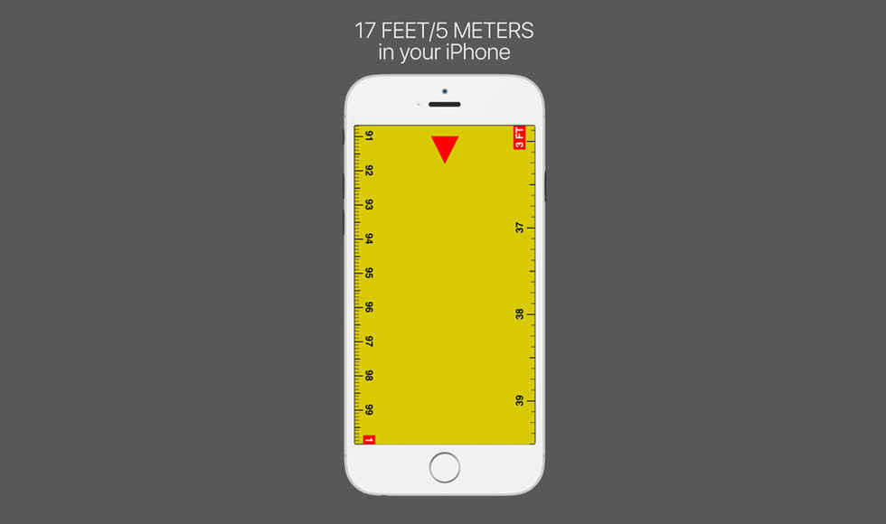 Ứng dụng Ruler - tape measure length sẽ giúp biến chiếc iPhone hoặc iPad của bạn trở thành một thước đo chiều dài khá hữu ích, có thể sử dụng trong nhiều công việc khác nhau.