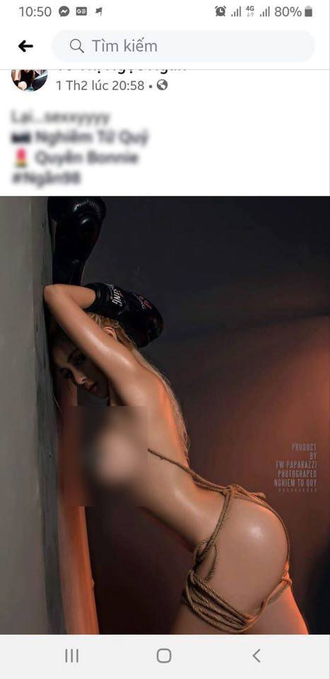 Hình ảnh sexy Ngân 98 đăng trên trang cá nhân Facebook vào ngày 1/2 vừa qua. Ảnh: FB