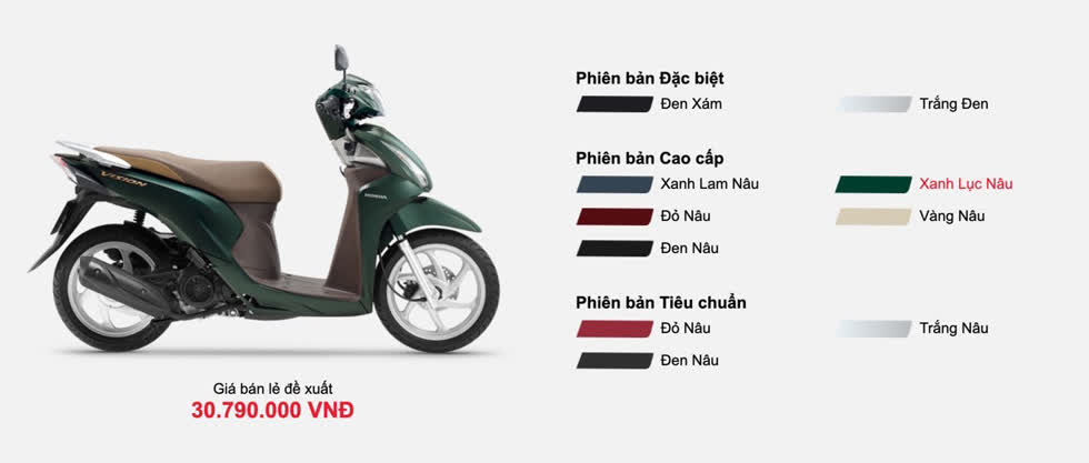 Giá xe máy Honda Vision tháng 2/2020: Giữ nguyên với nhiều phiên bản màu mới