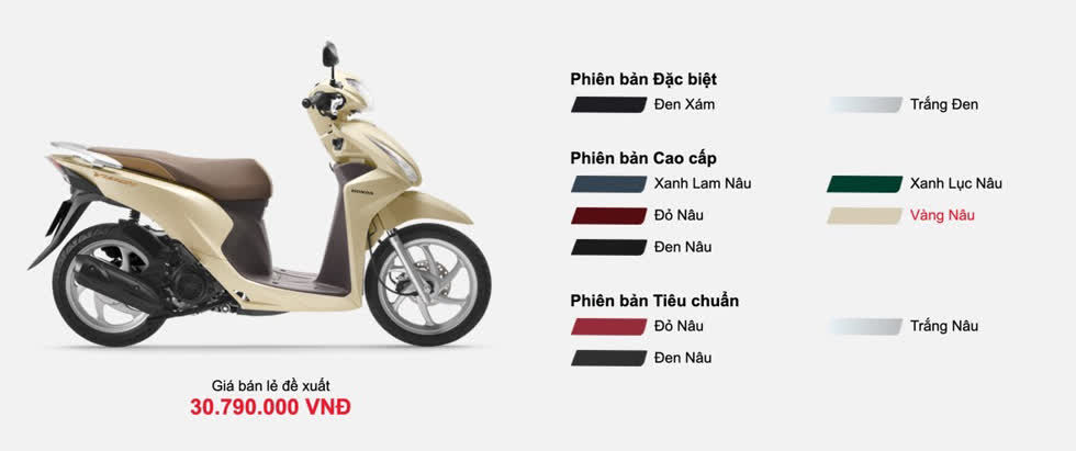 Giá xe máy Honda Vision tháng 2/2020: Giữ nguyên với nhiều phiên bản màu mới