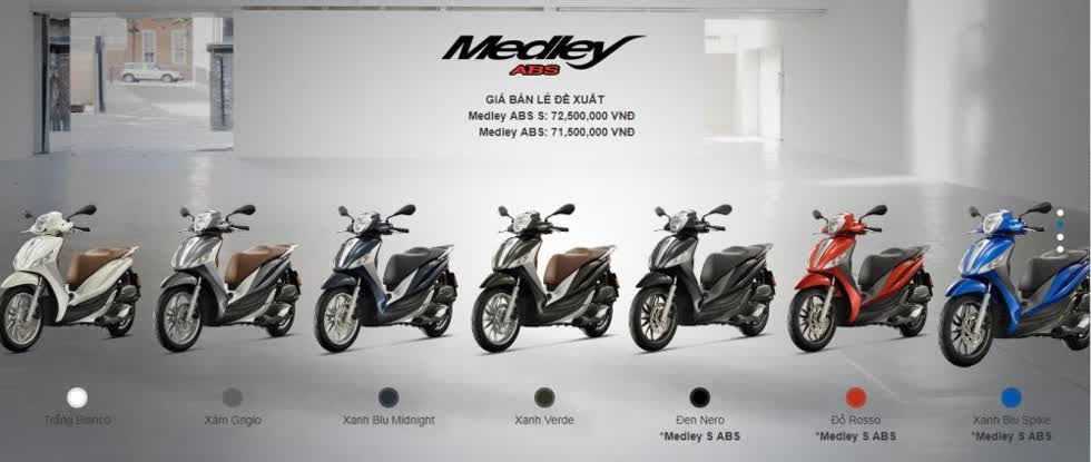 Giá xe máy Piaggio tháng 3/2020: Medley 2020 giá tốt