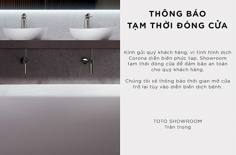 Thông báo của TOTO Việt Nam về việc đóng cửa chi nhánh tại Bình Thuận.