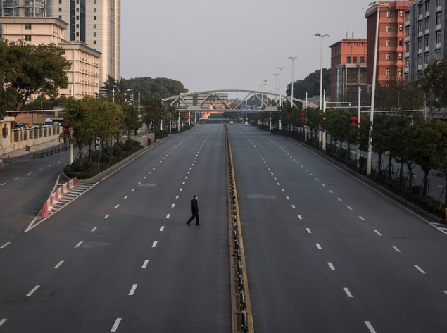Thành phố Vũ Hán, Trung Quốc bị phong tỏa từ tháng 1. Ảnh: Getty.