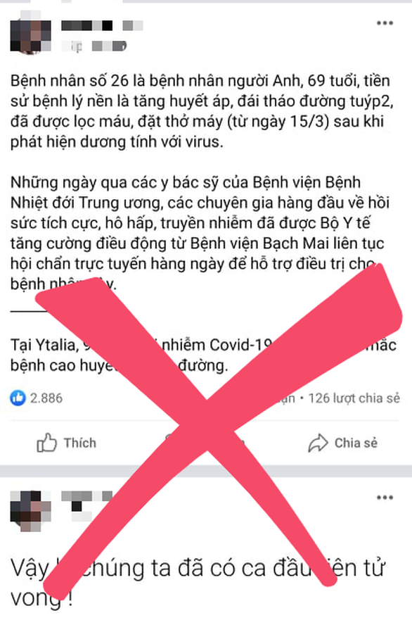 Một Facebooker đưa tin đồn thất thiệt gây hoang mang. Ảnh: Facebook 