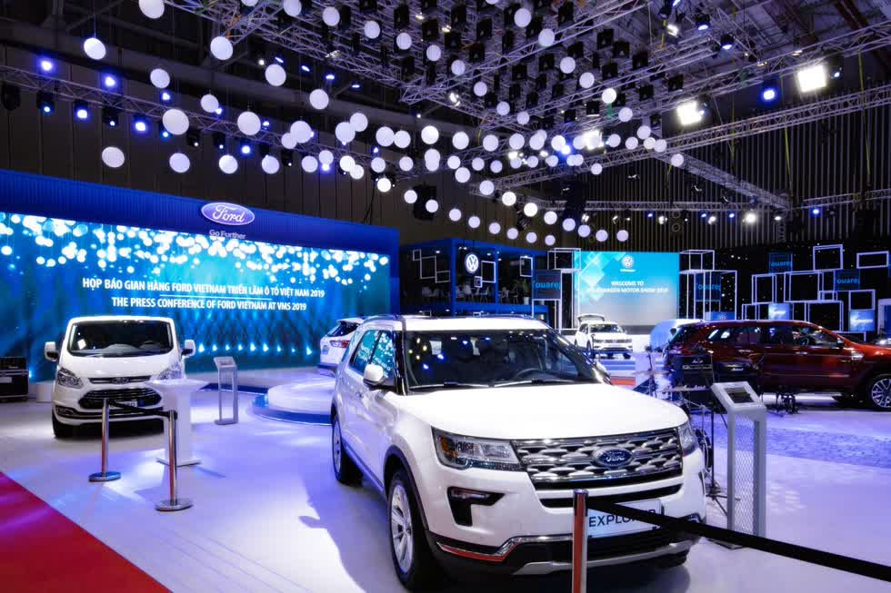 Đội hình của Ford tại triển lãm Vietnam Motor Show 2019.