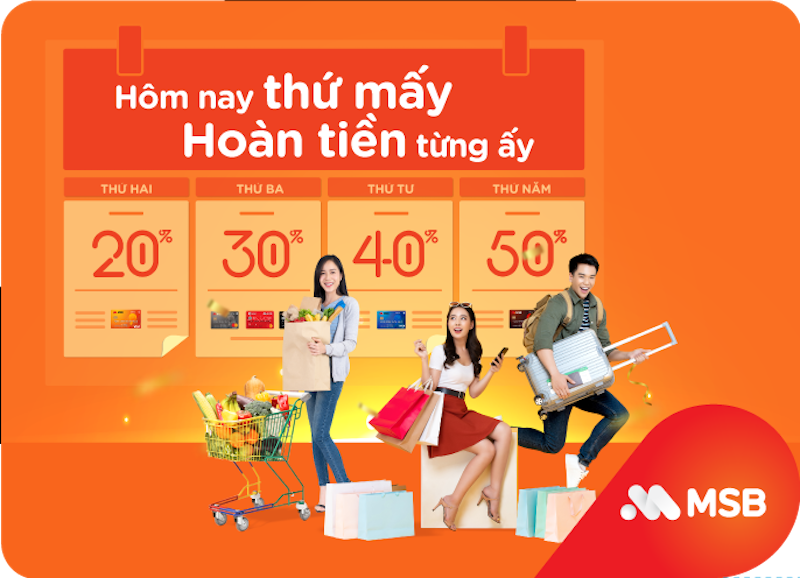 MSB triển khai chương trình “Hôm nay thứ mấy, hoàn tiền từng ấy”