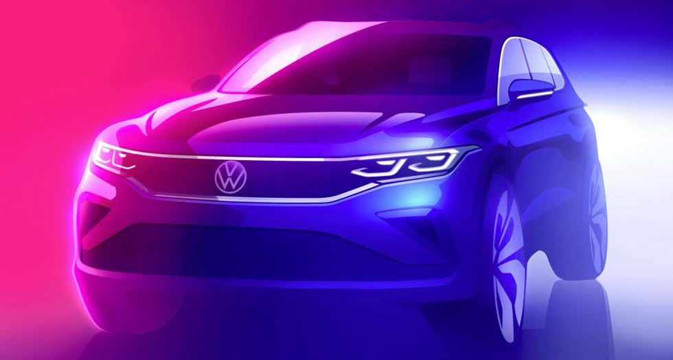 Hình ảnh phác họa chính thức của Volkswagen Tiguan 2021.