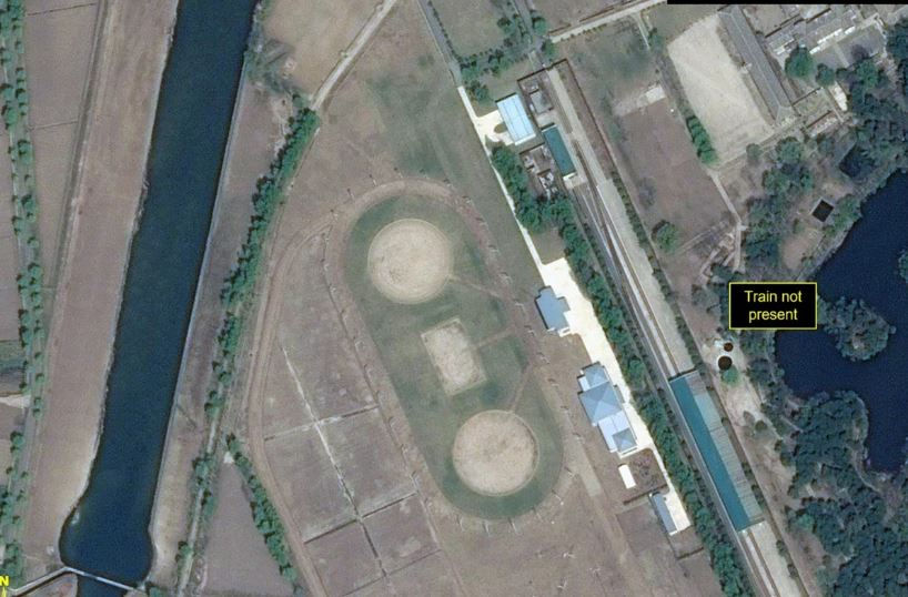 ảnh vệ tinh được chụp vào ngày 15 tháng 4 cho thấy chuyến tàu của nhà lãnh đạo Triều Tiên Kim Jong-un ở Wonsan