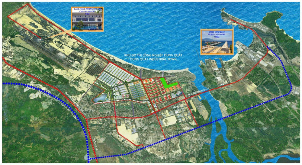 Phối cảnh Dự án Khu đô thị công nghiệp Dung Quất. 