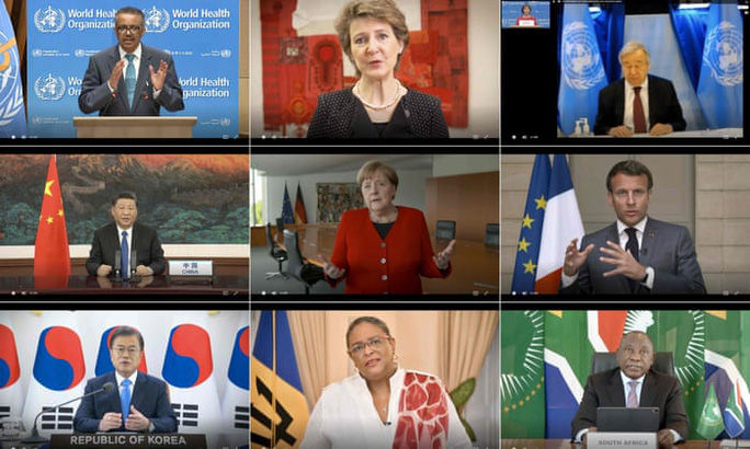 Các lãnh đạo tham dự cuộc họp trực tuyến của Đại hội đồng Y tế thế giới (WHA) hôm 18/5. Ảnh: WHO