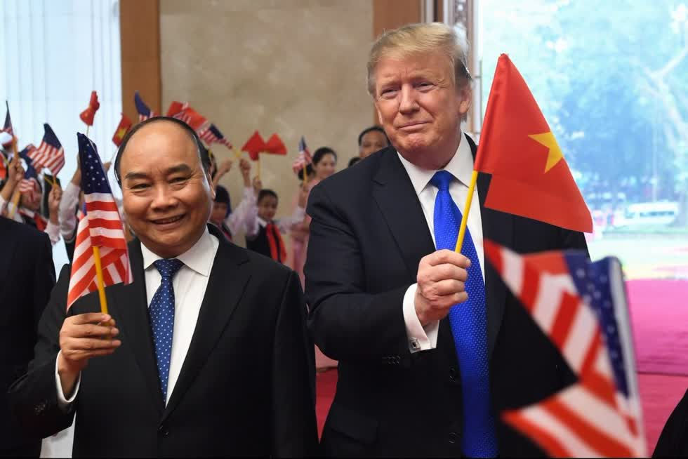 Thủ tướng Việt Nam và Tổng thống Mỹ Donald Trump tại Hà Nội năm 2019.