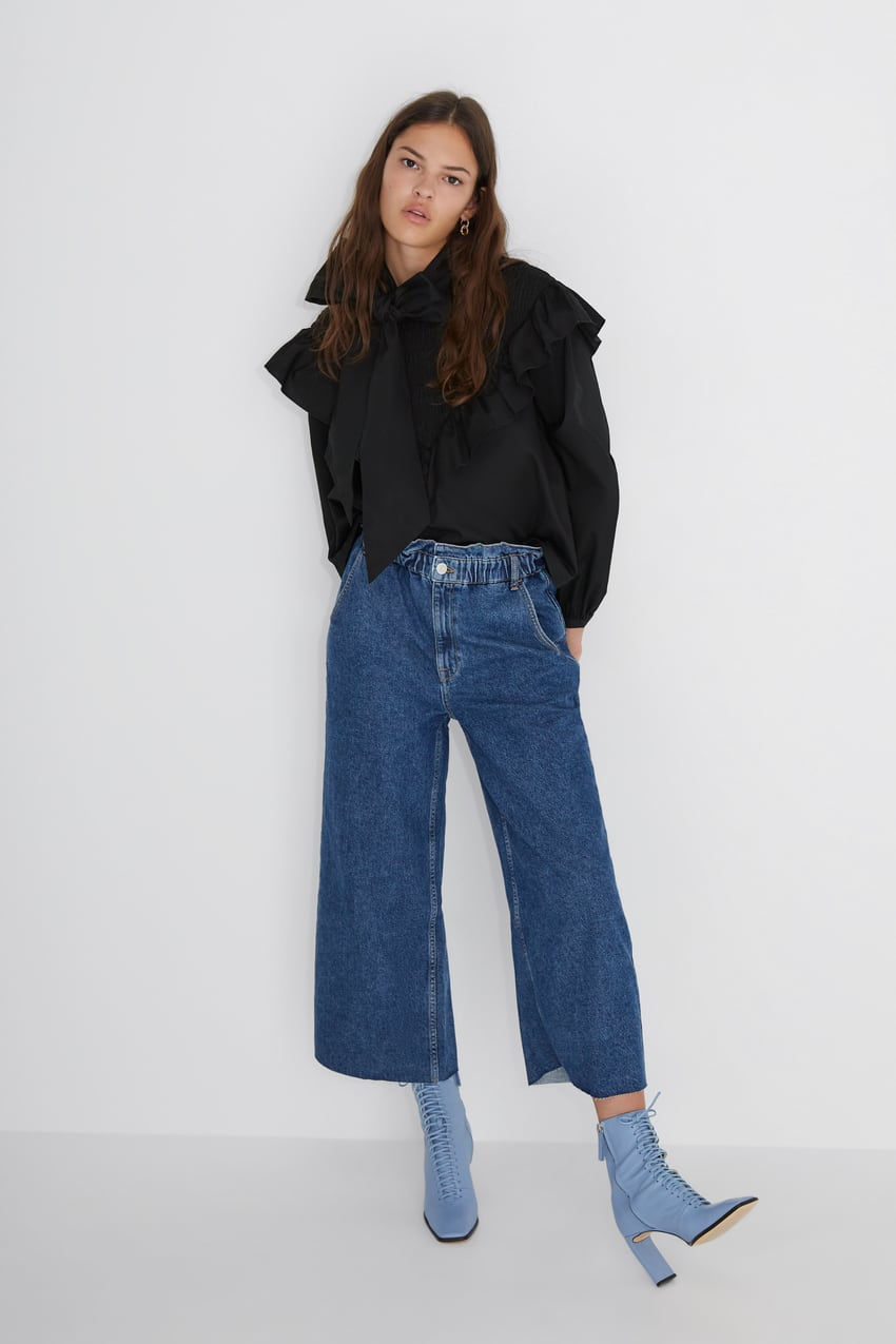 Ngoài ra, bạn cũng có thể phối quần culottes với áo croptop có màu sắc tương đồng. Ảnh: Zara và Stardailynews