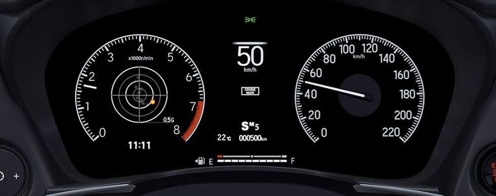 Điểm nhấn đầu tiên của Honda City 2020 dành cho thị trường Ấn Độ nằm ở bảng đồng hồ hiện đại, kết hợp giữa màn hình 7 inch thay cho đồng hồ cơ truyền thống và một màn hình đa thông tin cỡ nhỏ.