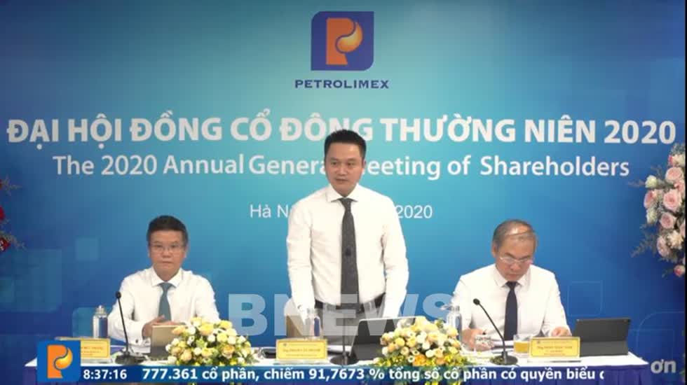 Chủ tịch Petrolimex Phạm Văn Thanh tại ĐHCĐ thường niên 2020. Ảnh: Bnews