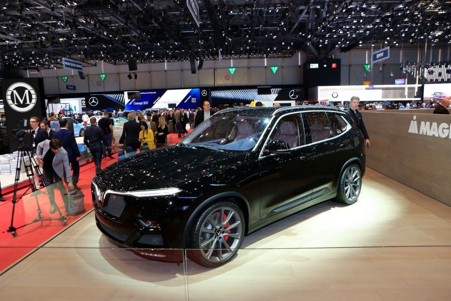 VinFast Lux V8 từng trưng bày tại Geneva Motor Show 2019 diễn ra tại Thụy Sĩ.