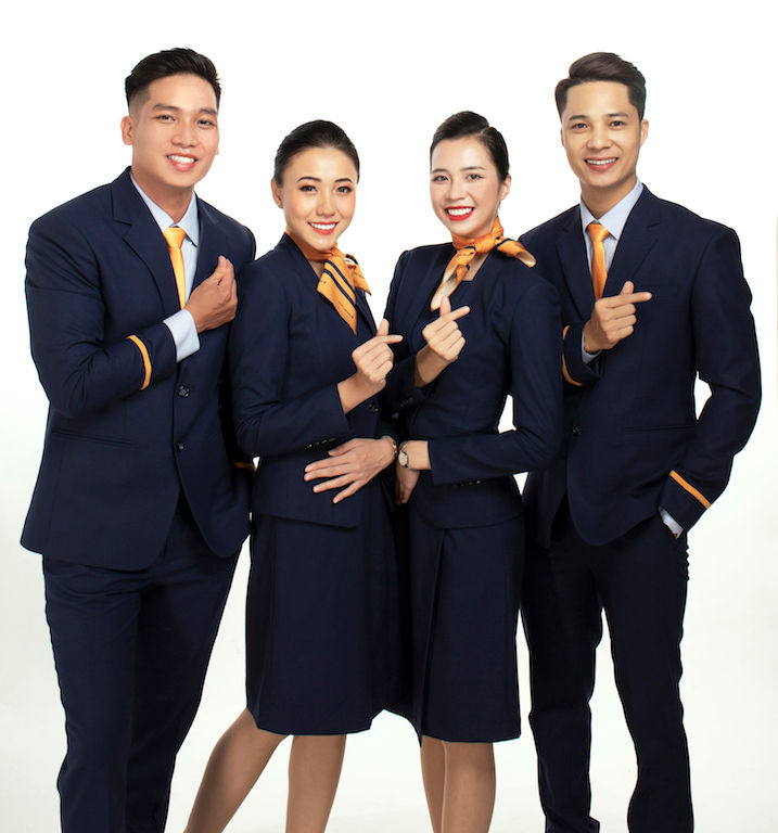 Jetstar chính thức ra mắt đồng phục tiếp viên mới sau khi đổi tên thành Pacific Airlines. Ảnh: VNA.