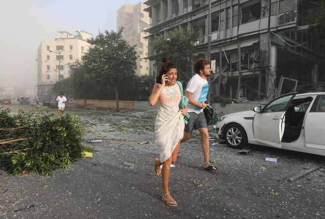 Hiện trường vụ nổ tại cảng ở Beirut ngày 4/8. Ảnh: Reuters. 