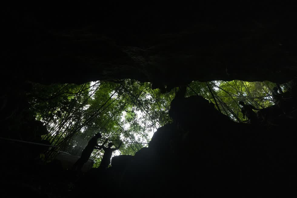 Họ đặt bẫy trước hang động bên trong Công viên Quốc gia Sai Yok ở tỉnh Kanchanaburi. Ảnh: AP.