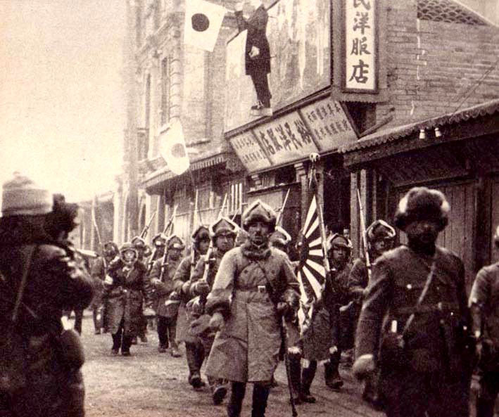 Quân Quan Đông của Đế quốc Nhật Bản xâm chiếm  Mãn Châu  vào năm 1931. Ảnh: The Pacific Theater