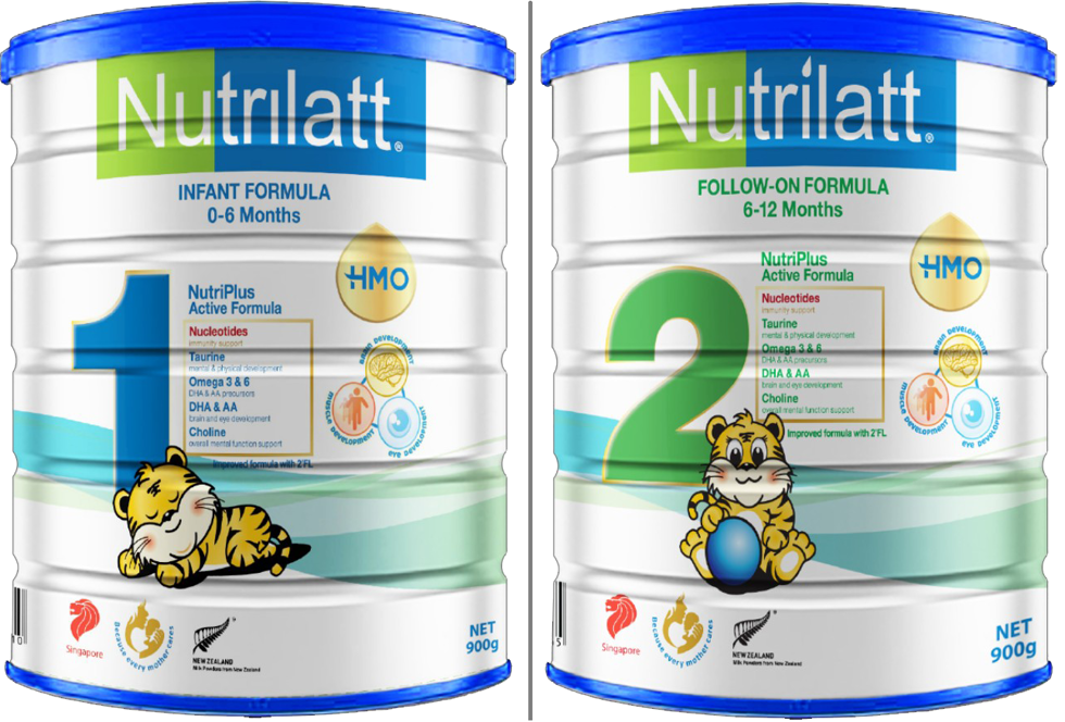 Nutrilatt 1 và Nutrilatt 2 là các sản phẩm nhập khẩu từ Singapore, đang được bán tại Việt Nam với giá 400.000-500.000 đồng/hộp 90gram.