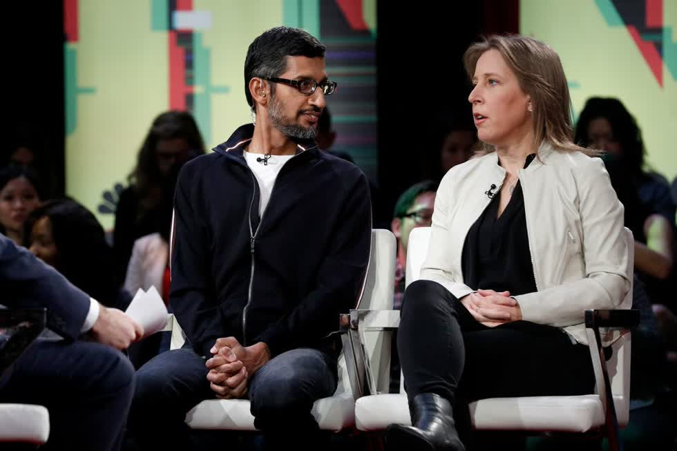 Ông Pichai và Giám đốc điều hành YouTube Susan Wojcicki vào năm 2018. Ảnh: Getty
