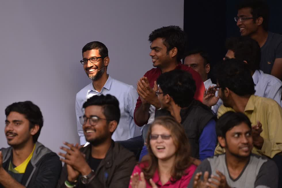 Ông Pichai tham dự một diễn đàn tại Học viện Công nghệ Ấn Độ ở Kharagpur vào năm 2017. Ảnh: Getty