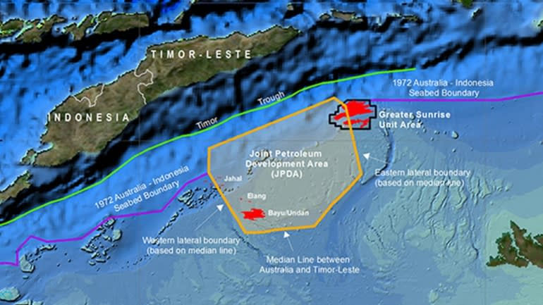 Các thỏa thuận hàng hải của Australia và Đông Timor. Ảnh: AP