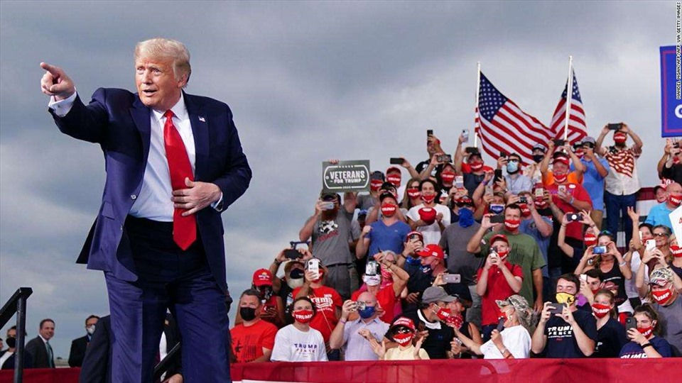 Tổng thống Donald Trump vận động tranh cử tại Winston-Salem, Bắc Carolina vào ngày 8/9/2020. Ảnh: AFP