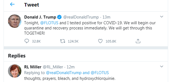 Dòng tweet của Tổng thống Donald Trump. Ảnh chụp màn hình.