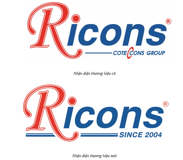 Nhận diện thương hiệu mới của Ricons nhấn mạnh năm thành lập, bỏ đi 