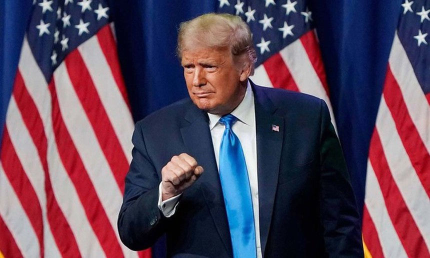 Tổng thống Mỹ Donald Trump tại Hội nghị Quốc gia đảng Cộng hòa ở Charlotte, Bắc Carolina, hôm 24/8. Ảnh: Reuters.