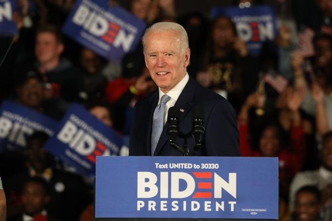 Joe Biden tại sự kiện vận động tranh cử ở Nam Carolina hồi cuối tháng hai. Ảnh: Reuters.