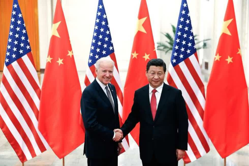 Cựu Phó Tổng thống Mỹ Joe Biden và Chủ tịch Trung Quốc Tập Cận Bình. Ảnh: AFP