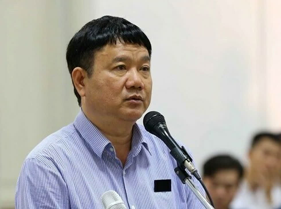 Cựu Bộ trưởng GTVT Đinh La Thăng tại phiên tòa diễn ra trong năm 2018. Ảnh: TTXVN