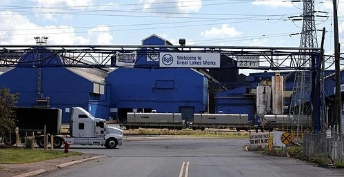 Lối vào nhà máy U.S Steel Great Lakes Works tại Ecorse, Michigan. Ảnh: Reuters