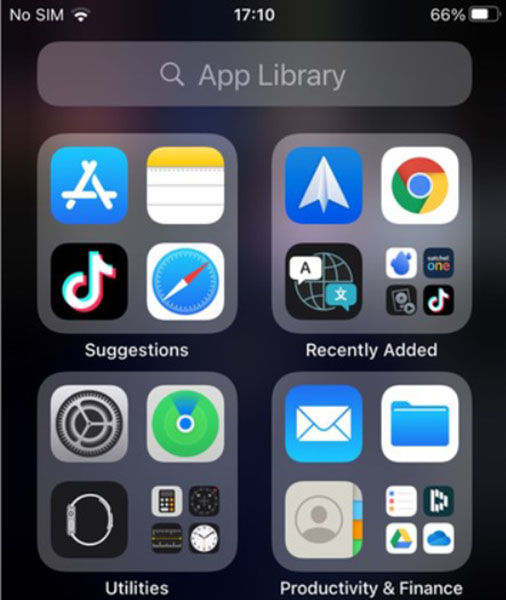 App Library hoạt động hoàn hảo như các iPhone mớiApp Library hoạt động hoàn hảo như các iPhone mới.