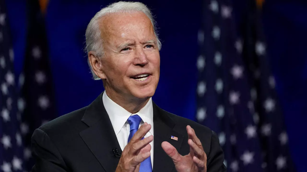 Cựu Phó Tổng thống Joe Biden trong một bài phát biểu cho Đại hội Quốc gia Dân chủ 2020. Ảnh: Reuters
