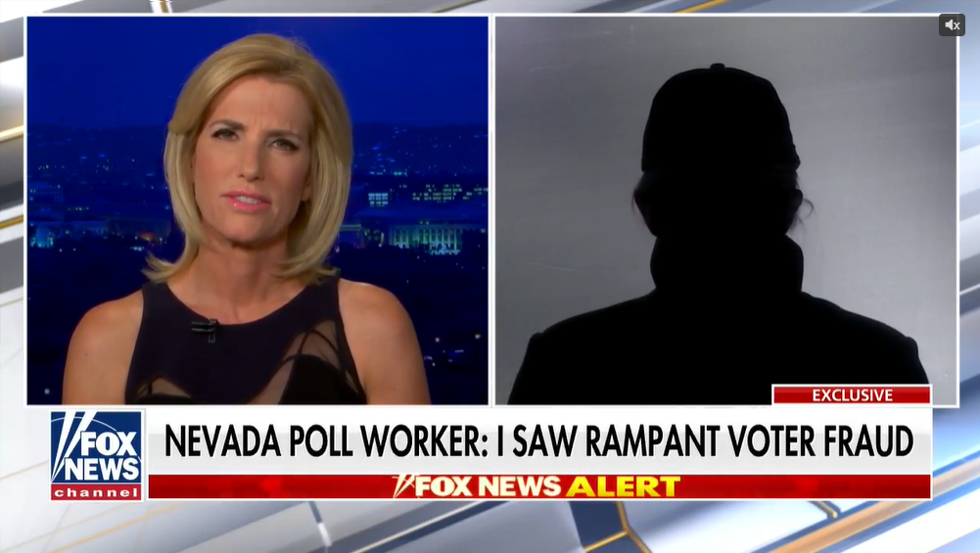 Chương trình truyền hình của Fox News tối 9/11 đã tiết lộ phần phỏng vấn với nhân viên kiểm phiếu bang Nevada về gian lận bầu cử.