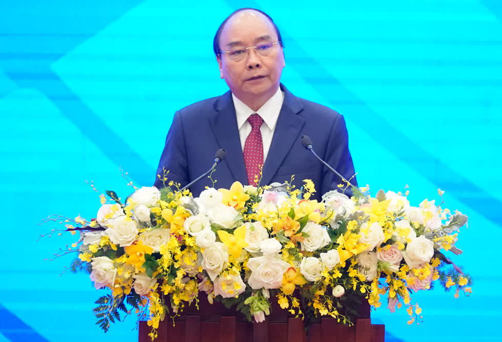 Thủ tướng Nguyễn Xuân Phúc,  Chủ tịch ASEAN  2020, công bố thành lập Kho dự phòng vật tư y tế khẩn cấp ASEAN. Ảnh: VGP