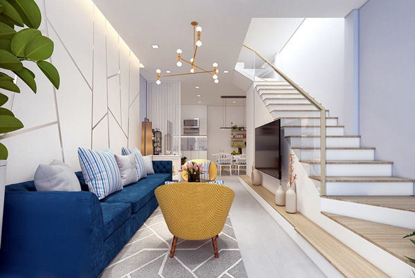 Những mẫu thiết kế phòng khách kết hợp 'ăn ý' với cầu thang