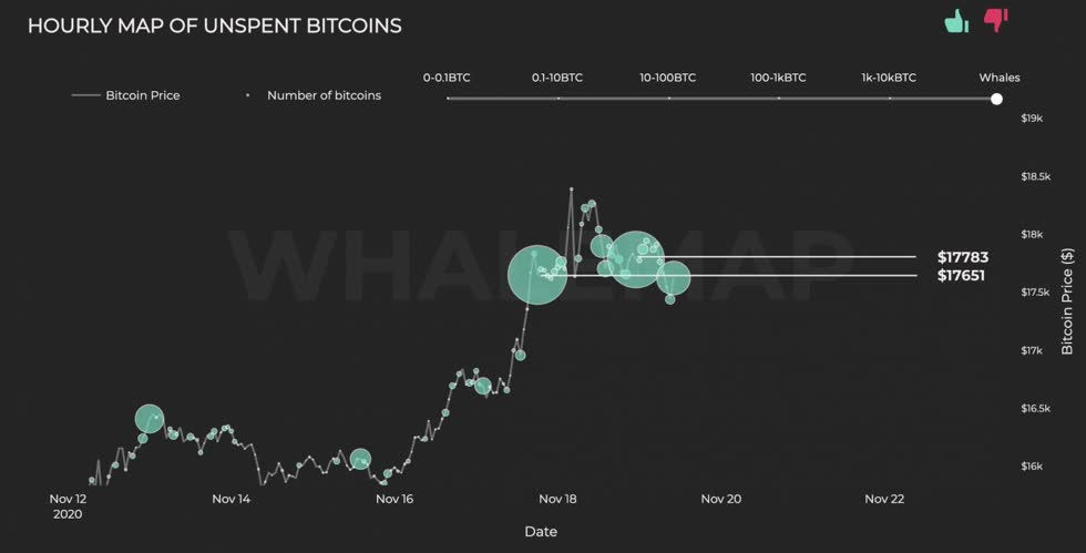Cụm cá voi ngắn hạn của Bitcoin. Nguồn: Whalemap.io.