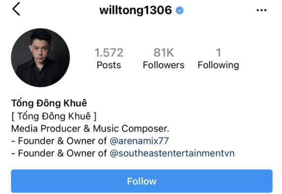   Tống Đông Khuê đã tạm thời đặt Instagram cá nhân ở chế độ riêng tư.   