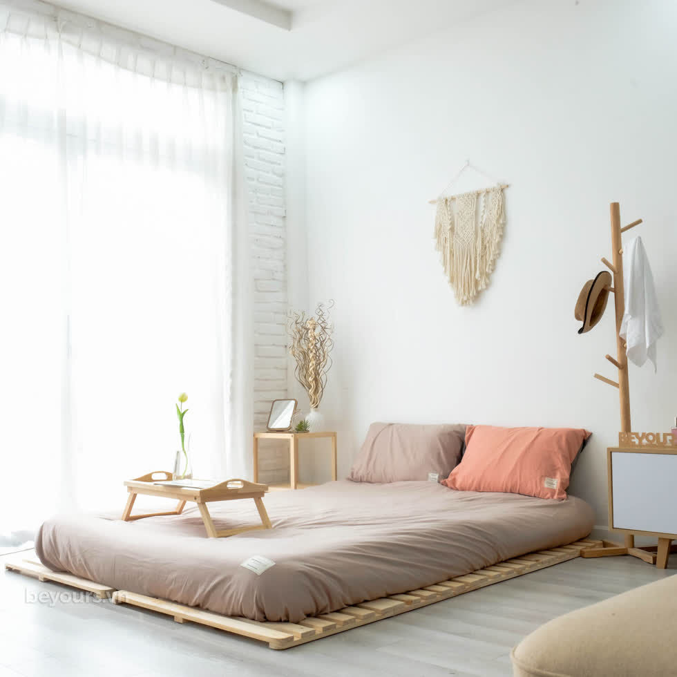 Giường gỗ pallet có thể lắp ráp và xếp gọn,có mức giá hợp lý chỉ từ 1- 3 triệu đồng. 