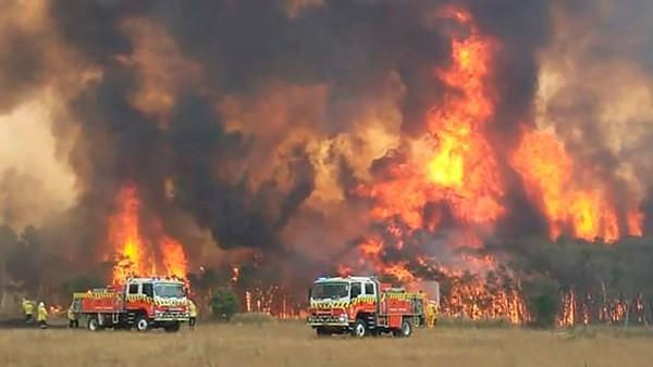 Lực lượng chức năng Australia không thể kiểm soát tình hình cháy rừng ở nhiều khu vực. Ảnh: BBC